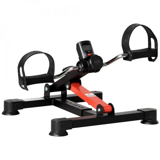 Mini Bicicleta Estática de Ejercicio Pedales Estáticos con Altura y Longitud Ajustables Pantalla LCD Máquina Pedalear de Manos y Piernas 33-43x40x24,5-34,5 cm Negro [9]