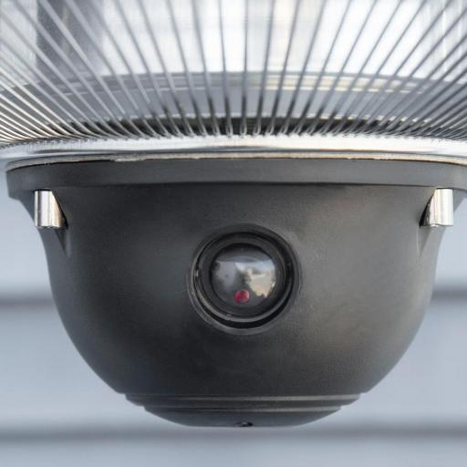 Calefactor Exterior de Techo 1010/2210W Estufa de Infrarrojos con Mando a Distancia Ø58,5x33 cm 12,6 m² Plata [7]