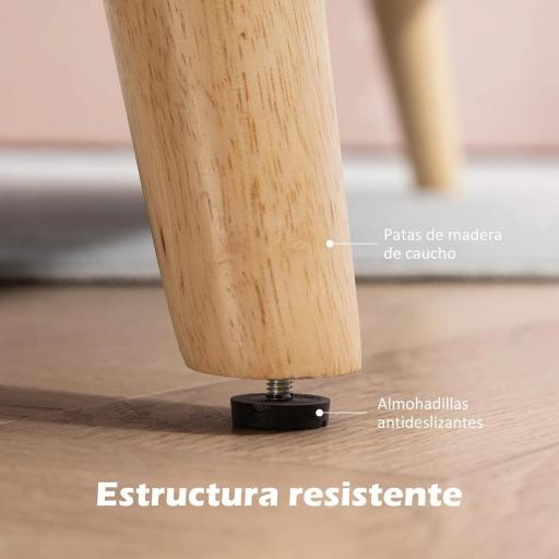 Sofá de 2 Plazas Moderno con Reposabrazos y Patas de Madera Carga 240 kg para Dormitorio Oficina 114x71x82 cm Beige [9]