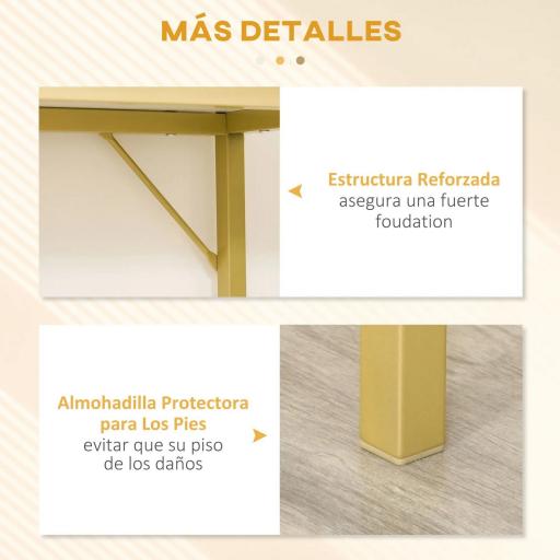 Consola para Recibidor Mueble para Recibidor Estilo Moderno con Cajón y Estante Abierto para Entrada Pasillo 80x30x80,5 cm Blanco y Dorado [3]