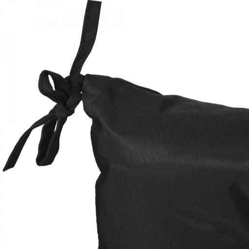 Conjunto de 2 Cojines para Silla 50x98x8 cm con Respaldo 6 Cordones de Fijación para Jardín Terraza Balcón Negro [7]