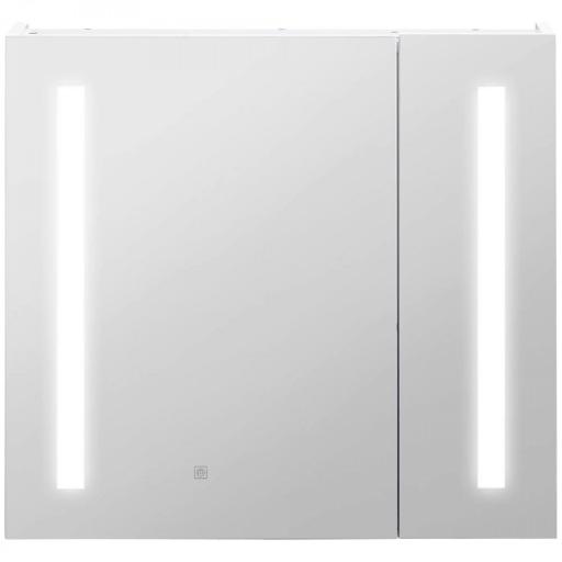 Armario con Espejo de Baño con Luz LED Mueble de Baño Colgante con Interruptor Táctil 70x15x65cm Blanco [8]