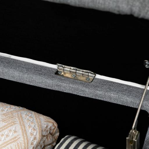 Banco de Almacenamiento con Tapa Abatible y Patas de Acero para Dormitorio Salón Entrada 101x38,5x44,5 cm Gris [2]