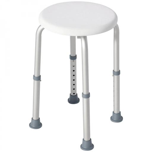 Taburete de Ducha de Aluminio con Altura Regulable Antideslizante Carga 136 kg para Ancianos y Discapacitados [9]