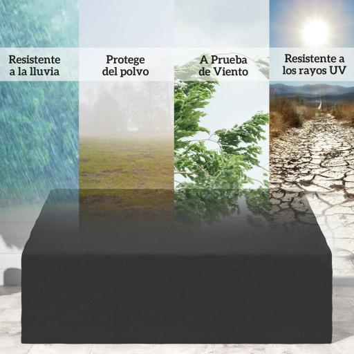 Funda para Banco de Jardín de 3-4 Plazas Tela Oxford 600D con Recubrimiento Impermeable para Terraza 218x111x63/101 cm [6]