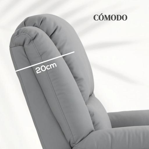 Sillón Levanta Personas Eléctrico con 8 Punto de Masaje Función de Calentamiento 2 Controles Remotos y Bolsillo Gris [5]