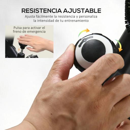 Bici Estática con Resistencia Regulable Volante de Inercia 8 kg Pantalla LCD Manillar y Asiento Ajustable Negro y Rojo [4]