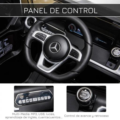 Coche Eléctrico para Niños de Batería 12 V BENZ G500 con Control Remoto Música Bocina 3-5 km/h Carga 30 kg Negro [3]