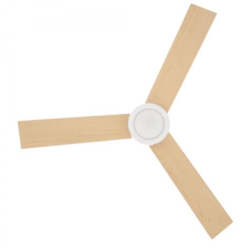Ventilador de Techo Motor AC 48W con Luz LED Mando a Distancia 3 Velocidades y 3 Aspas de Madera Ø112x25 cm Blanco [9]