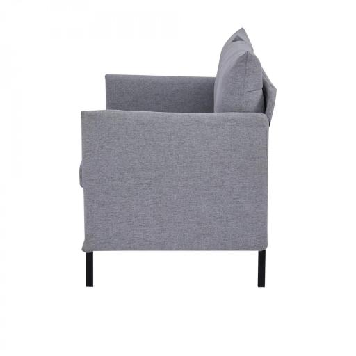 Sofá de 2 Plazas Tapizado en Lino Sintético con Cojines Acolchados Desenfundables Reposabrazos 130x67x76,5 cm Gris [3]