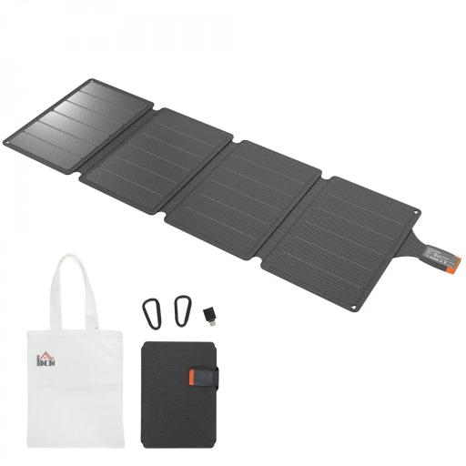 Cargador Solar Plegable 36W Panel Solar Portátil con Puertos USB-A y Tipo-C IP67 Superficie de ETFE para Teléfonos [8]
