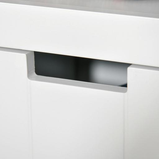 Aparador de Salón con 3 Cajones Extraíbles y Estantes Abiertos para Libros Juguetes Armario Auxiliar de Almacenamiento para Dormitorio Cocina 102x33x61,5 cm Blanco [2]