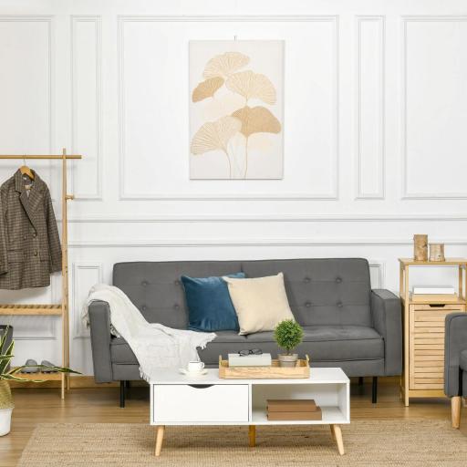 Cuadro de Arte en Lienzo Hojas de Ginkgo Biloba 90x60 cm 1 Parte Impresión Artística para Decoración de Pared en Salón Oficina Dormitorio