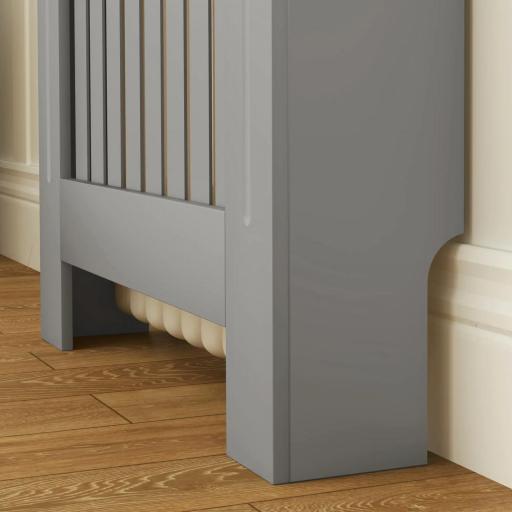 Cubreradiador de MDF Cubierta para Radiador para Salón Dormitorio Pasillo 78x19x83 cm Gris y Roble [8]