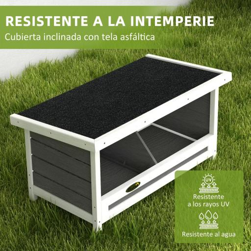 Ponedero para Gallinas de Madera Caja Nido para 2 Gallinas con 2 Departamentos y Techo Asfáltico Gris [6]