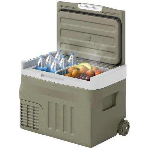 Nevera Portátil Eléctrica 30L Refrigerador de Coche 12V/24V -20℃ a +20 ℃ con Pantalla LED Táctil 61x39x41,5 cm Verde [9]
