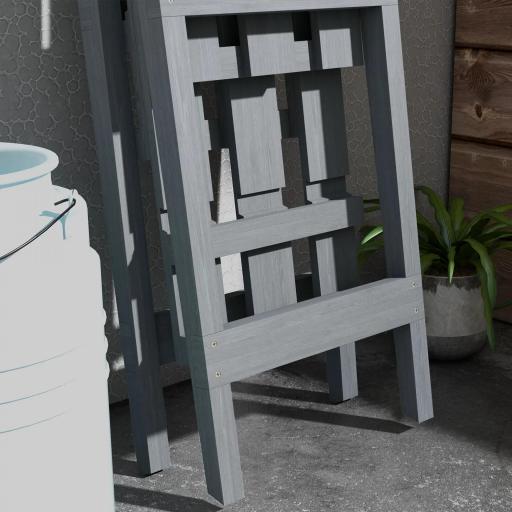 Soporte para Plantas Plegable de Madera Estantería para Macetas de 3 Niveles con Marco en A 100x36x112 cm Gris [6]