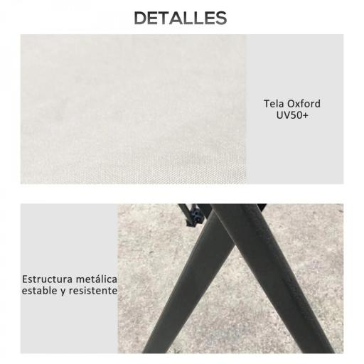 Carpa Plegable Pop-up con Altura Ajustable Protección UV50+ Doble Techo y Mosquiteras 4x4x2,8 m Crema [3]