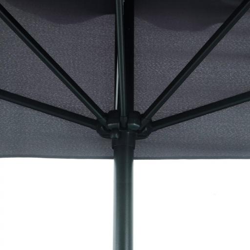 Parasol para Pared 230x130x249 cm Sombrilla Rectangular con Manivela Protección UV Impermeable Gris Oscuro [6]