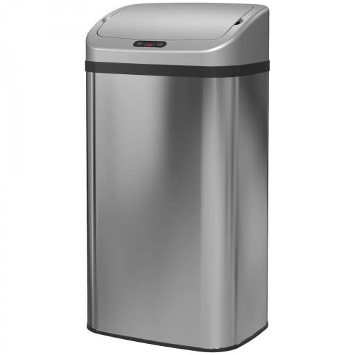 Cubo de Basura Cocina Automático 48 L Sensor Infrarrojo Cierre Automático Antihuellas Acero Inoxidable Plata [10]