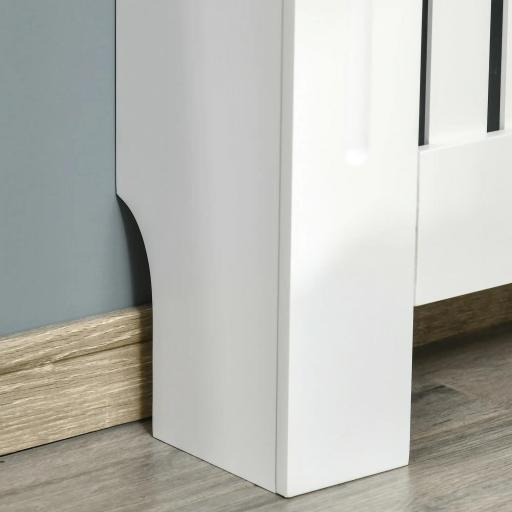 Cubreradiador de MDF Cubierta para Radiador para Salón Dormitorio Pasillo 78x19x83 cm Blanco [5]