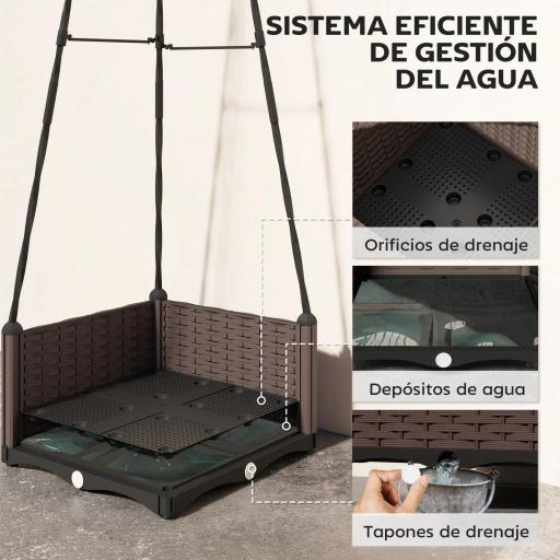 Jardinera con Enrejado Metálico para Plantas Trepadoras Maceta de PP con Orificios de Drenaje y Tapones 40x40x175 cm [4]