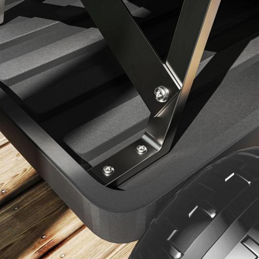 Asiento de Jardín con Ruedas Taburete de Jardinería con Bandeja de Herramientas Carga 130 kg 50x49x32 cm Negro [7]