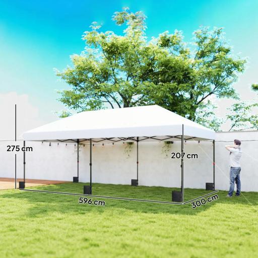 Carpa Plegable 6x3 m Pop-up Altura Ajustable 3 Niveles UPF50+ Bloqueo Central Sacos de Arena Bolsa con Ruedas Plateado [1]