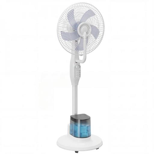 Ventilador Nebulizador 90W Oscilación de 70° 3 Velocidades 5 Aspas Depósito de Agua de 3,5L 5 Ruedas Blanco [9]