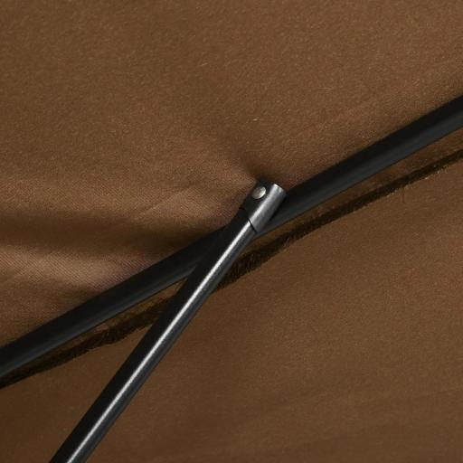 Sombrilla de Aluminio 198x294x255 Parasol Rectangular de Jardín Inclinable con Manivela y Poste Desmontable Café [7]