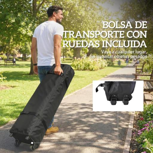 Carpa Plegable Pop-up 3x3 m con Bloqueo Central Altura Ajustable Bolsa Transporte con Ruedas y Sacos de Arena Gris [6]