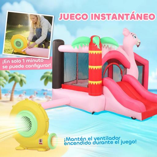 Castillo Hinchable para Niños con Soplador Tobogán Cama Elástica Piscina de Pelotas Canasta de Baloncesto 255x230x196cm [7]