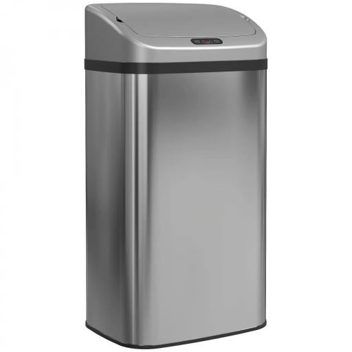 Cubo de Basura Cocina Automático 48 L Sensor Infrarrojo Cierre Automático Antihuellas Acero Inoxidable Plata [9]