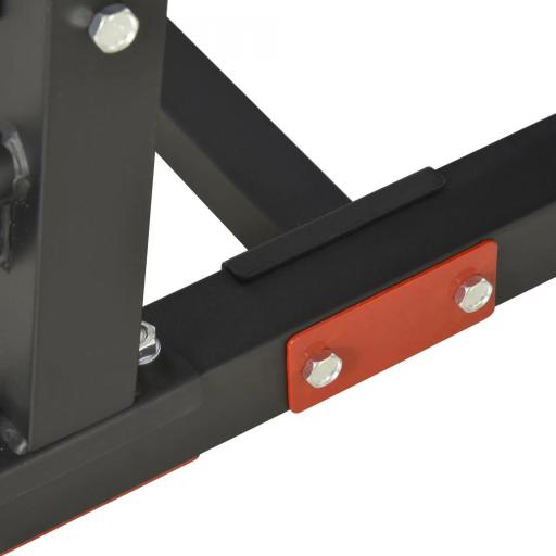 Estación de Musculación Torre de Entrenamiento con Altura Ajustable y Respaldo Regulable en 5 Posiciones Barra de Dominadas Fitness Flexiones Acero 108x178x202-238 cm Negro [6]