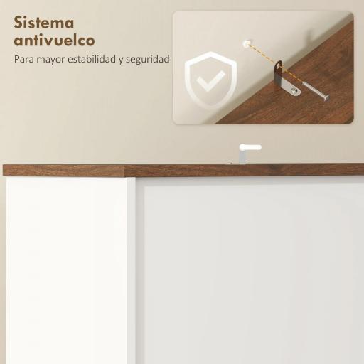 Alacena de Cocina con Botellero para 8 Botellas 4 Puertas 3 Cajones Encimera Amplio 100x38x172 cm Blanco [6]