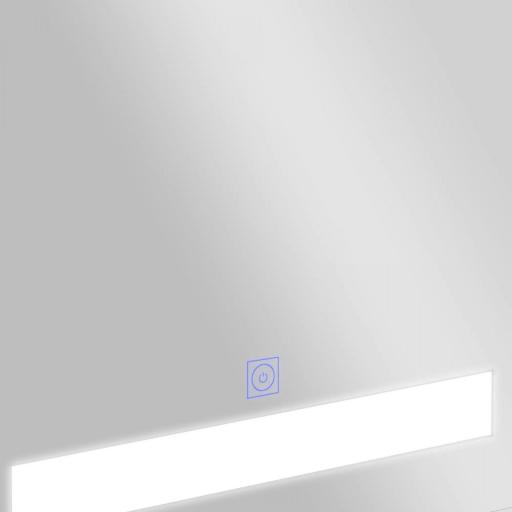Armario de Baño con Espejo y Luz LED con 2 Estantes e Interruptor Táctil para Dormitorio Aseo 50x15x60 cm Blanco [7]