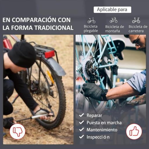 Soporte de Reparación Caballete de Bicicleta para Hogar con Altura Ajustable y Giratorio 100x66x180 cm Negro [3]