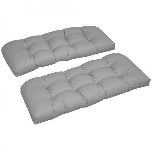Cojín para Banco de 2 Plazas para Interior y Exterior con 8 Puntadas para Sillas Sofás 110x48x8 cm Gris [9]
