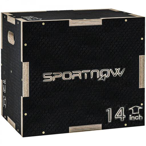 Cajón de Salto Pliométrico de Madera con Mangos Huecos Carga 120 kg para Casa Oficina Gimnasia 40,5x35,5x30,5 cm Negro [9]