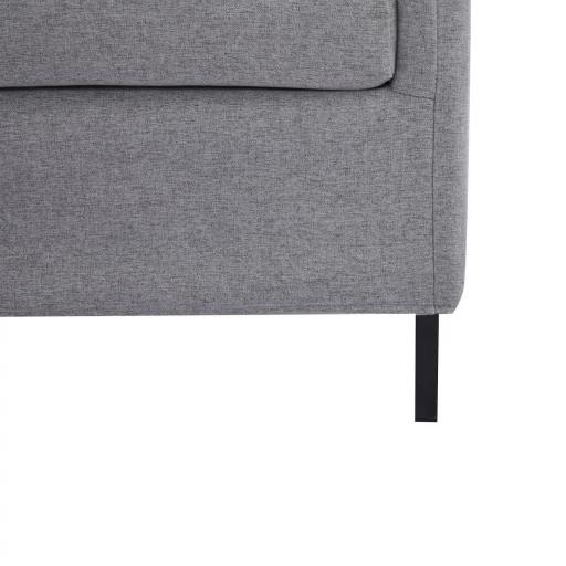 Sofá de 2 Plazas Tapizado en Lino Sintético con Cojines Acolchados Desenfundables Reposabrazos 130x67x76,5 cm Gris [9]