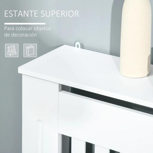Cubre Radiador de MDF Diseño Moderno Estante para Radiador Vertical para Sala de Estar Dormitorio 78x19x81 cm Blanco [4]