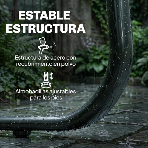Conjunto Jardín Exterior de 4 Piezas con Sofá de 2 Plazas 2 Sillones Mesa de Vidrio Templado Tela Textilene Gris Oscuro [5]