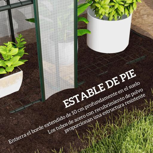 Invernadero de Exterior de 3 Niveles con Puerta Enrollable con Cremallera 9 Estantes Cubierta de PE 215x46x151cm Blanco [5]