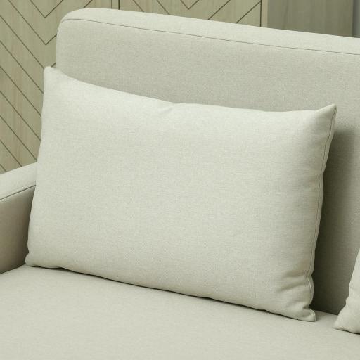Sofá de 2 Plazas Moderno y Compacto Tapizado en lino con Muelles y Cojines para Espacios Pequeños 135x72x84 cm Beige [7]