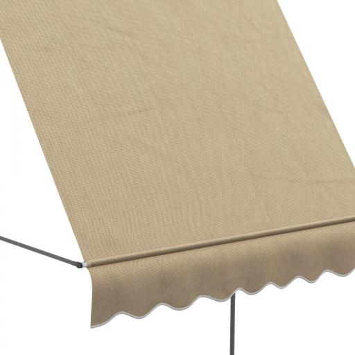 Toldo Manual Retráctil con Manivela 200x120x210-300 cm con Altura Ajustable Impermeable y Anti-UV Beige [7]