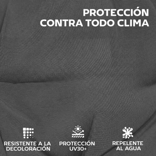 Set de 4 Cojines para Sillas de Jardín Impermeables y Antideslizantes con Respaldo Correas 112x53 cm Gris Oscuro [5]