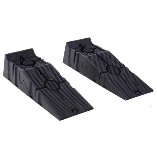 Juego de 2 Rampas Portátiles de Plástico Carga 3 Toneladas para Coches Estándares Furgonetas Pequeñas 91x30x21 cm Negro [8]