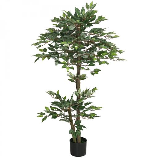 Ficus Artificial 150 cm Planta Artificial con 1008 Hojas Musgo y Maceta Planta Artificial Decorativa Verde [3]