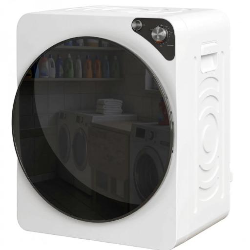 Secadora de Ropa Compacta 5 kg 1000W con 5 Modos de Secado Tambor de Acero Inoxidable Blanco [9]