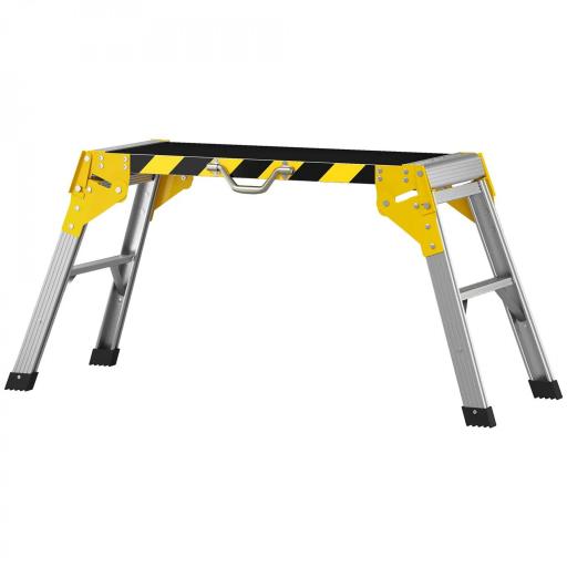 Banco de Trabajo Antideslizante Soporte de Herramientas Plegable de Aluminio con Asa 150 kg 110x32x50 cm Negro [12]